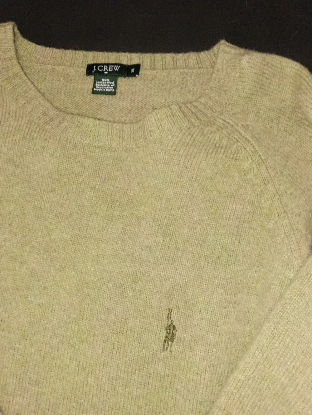 J. Crew Factory 100% Lambswool Sage Crewneck Sweater XL